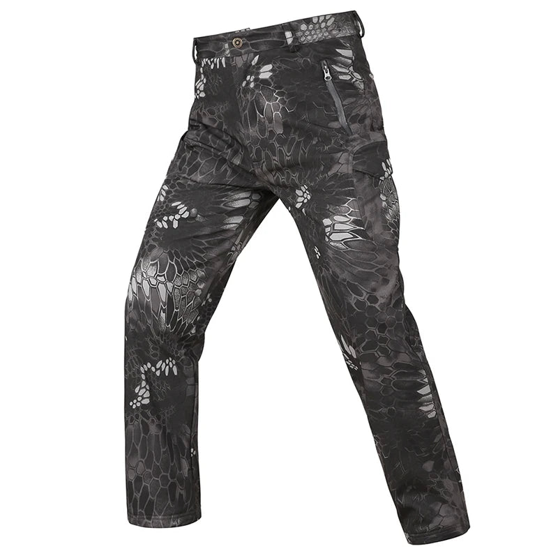 Shark Skin Softshell Black Pants Military Tactical Pants Waterproof Airsoft CS Camouflage Hutning Hiking Pants