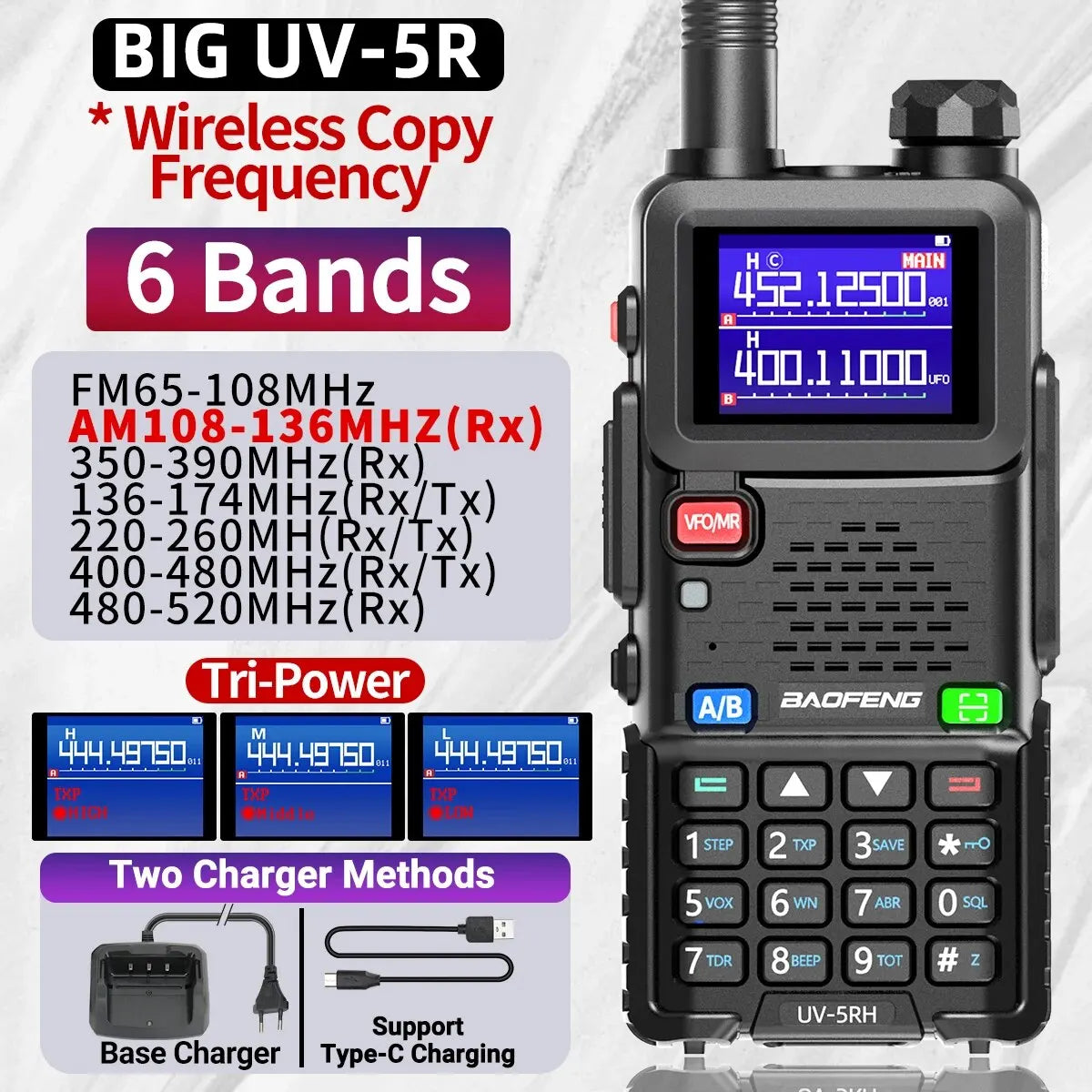 UV 5RH 10W Full Bands Walkie Talkie