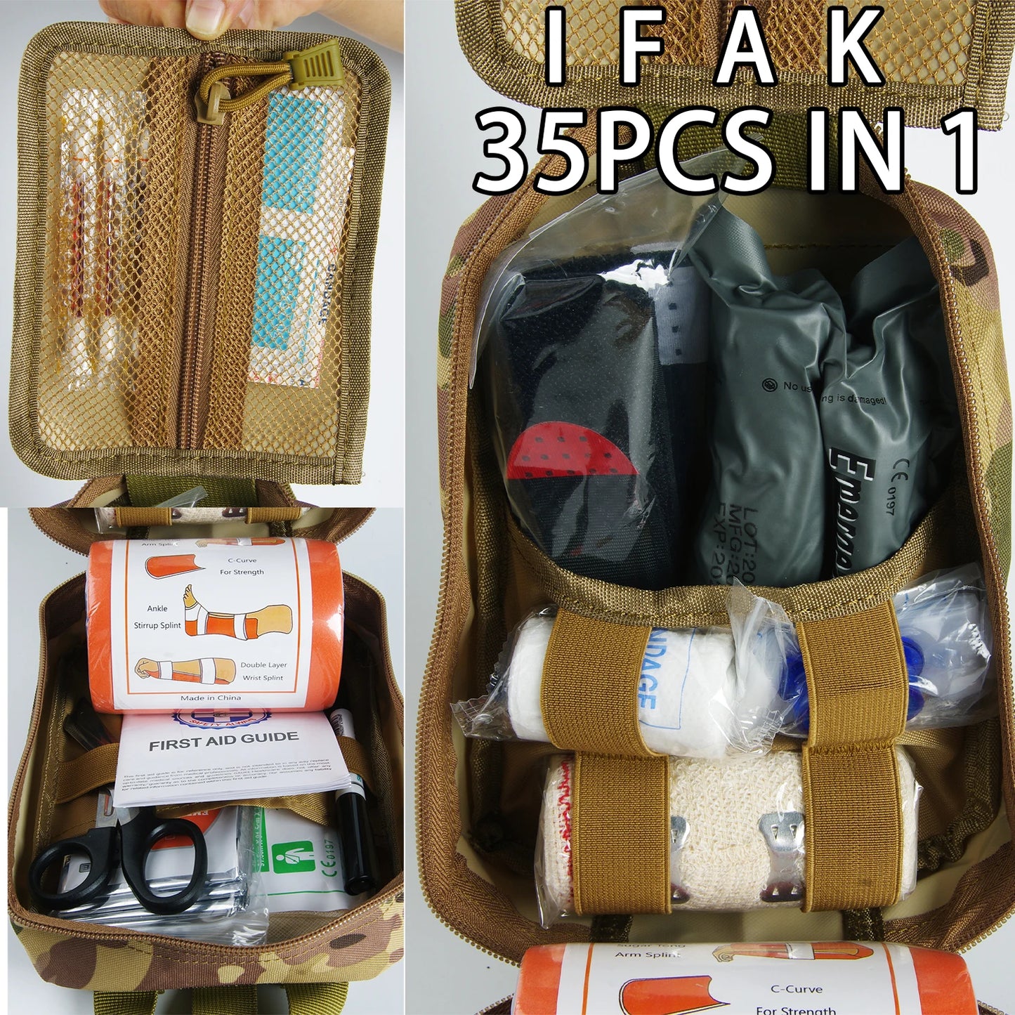 Survival First Aid Kit Survival military full set Molle Outdoor Gear Emergency Kits Trauma Bag Camping Hiking IFAK Adventures