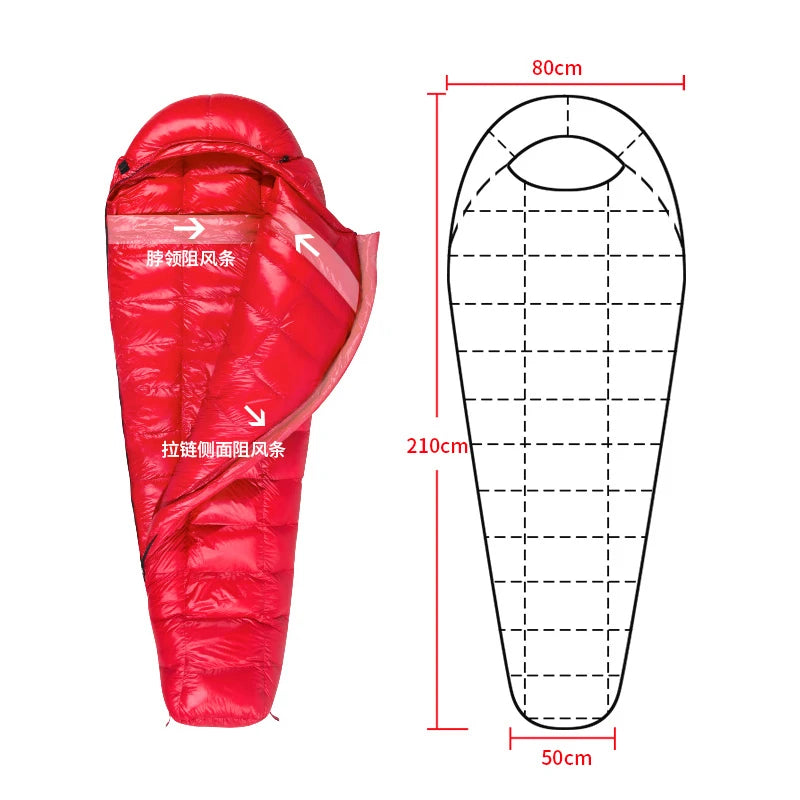 95% White Goose Down Mummy Sleeping Bag