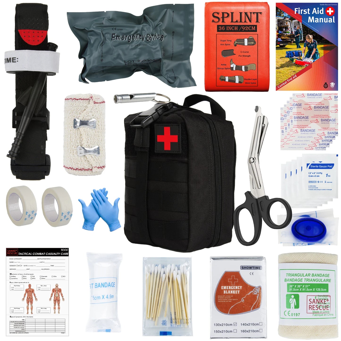 Survival First Aid Kit Survival military full set Molle Outdoor Gear Emergency Kits Trauma Bag Camping Hiking IFAK Adventures