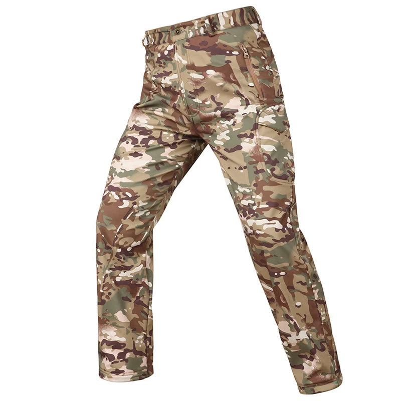 Shark Skin Softshell Black Pants Military Tactical Pants Waterproof Airsoft CS Camouflage Hutning Hiking Pants